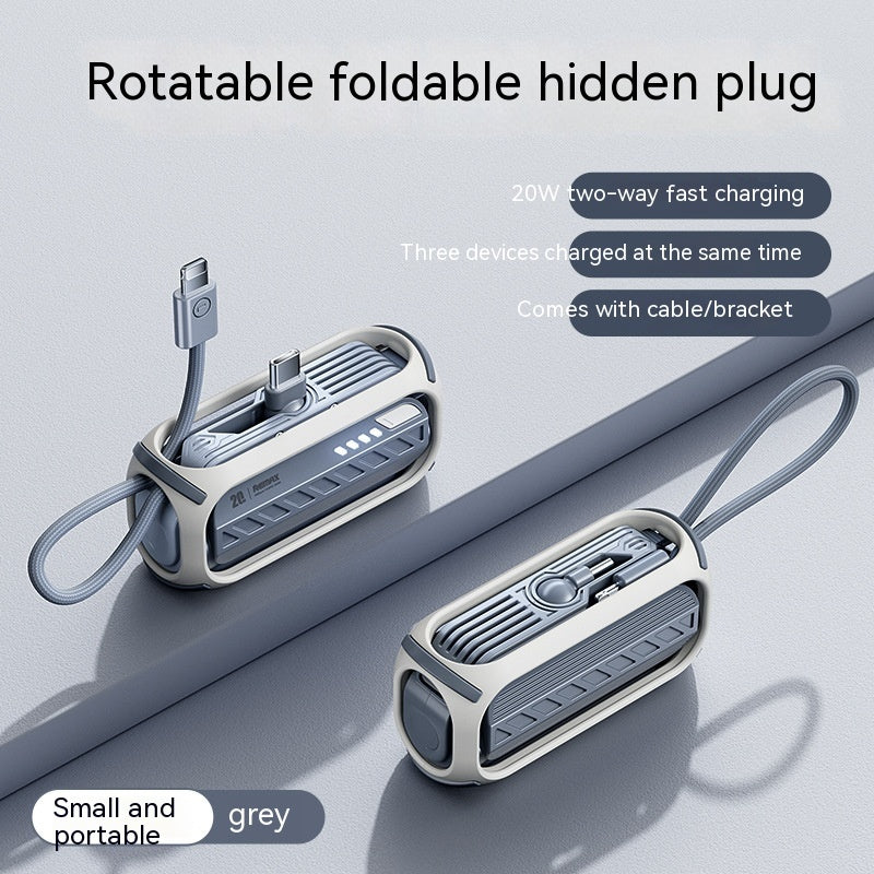 20W Capsule Mini Power Bank 5000mAh with Foldable Stand
