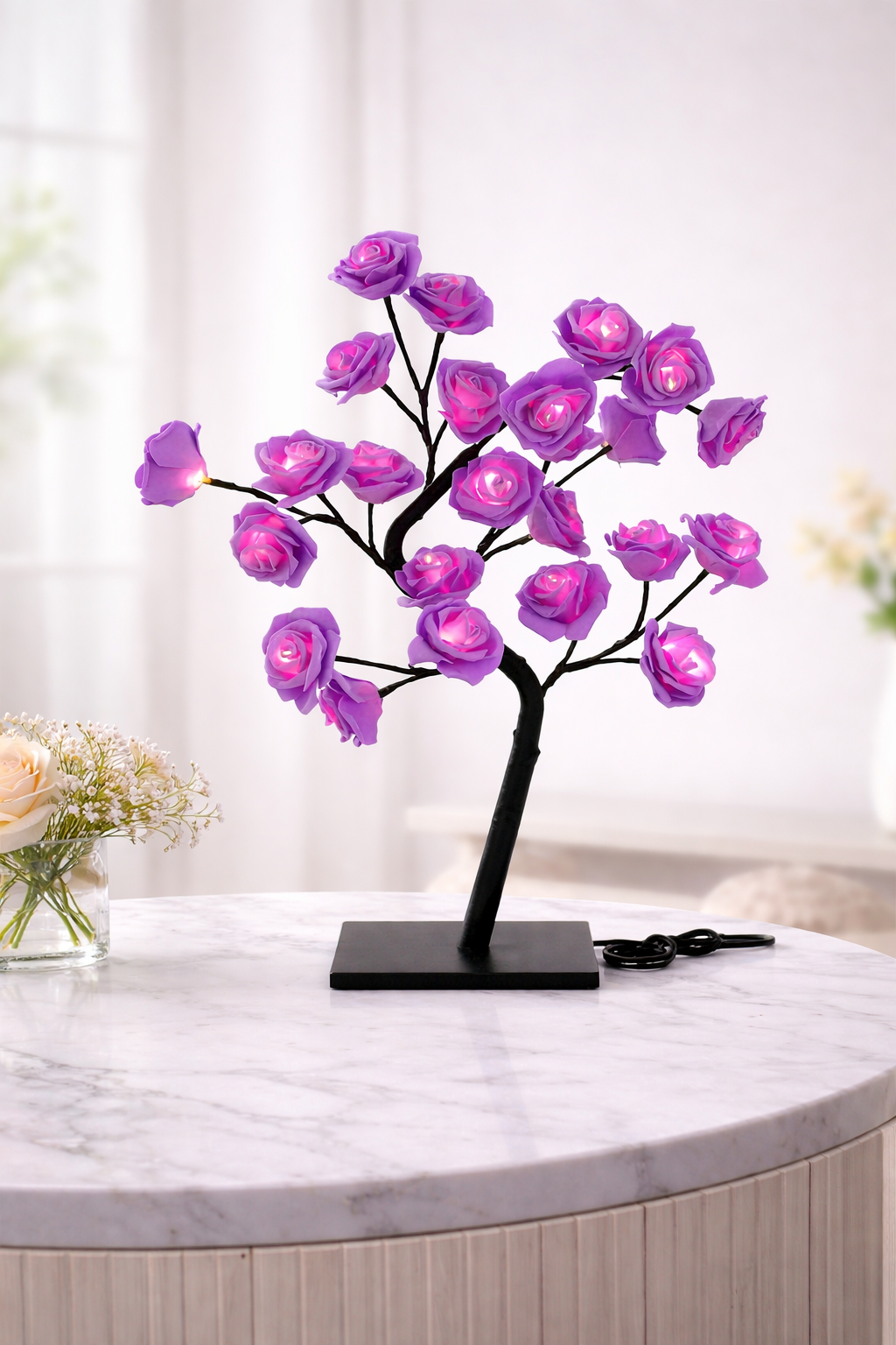 LED Flower Tree Ambient Night Light – Decorative Floral Lamp for Home, Bedroom & Gift Use (USB Powered)