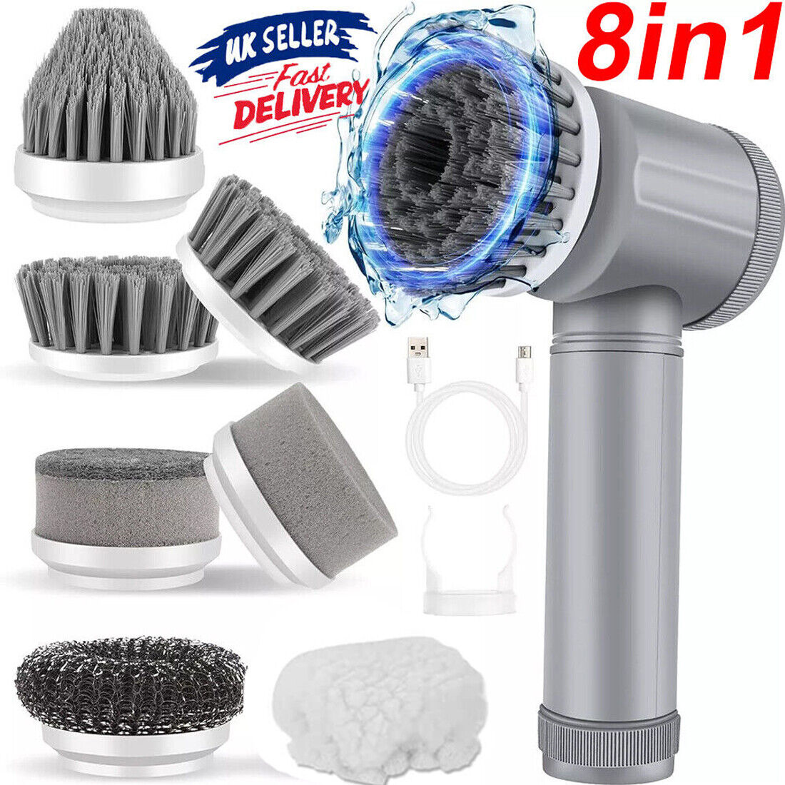 Cordless Electric Spin Scrubber Cleaning Brush for Bathroom and Kitchen Use