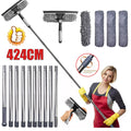 Telescopic Extendable Window Cleaner with 4.5m Reach, Glass Cleaning Squeegee Tool