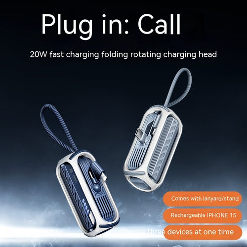 20W Capsule Mini Power Bank 5000mAh with Foldable Stand