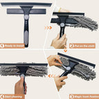 Telescopic Extendable Window Cleaner with 4.5m Reach, Glass Cleaning Squeegee Tool