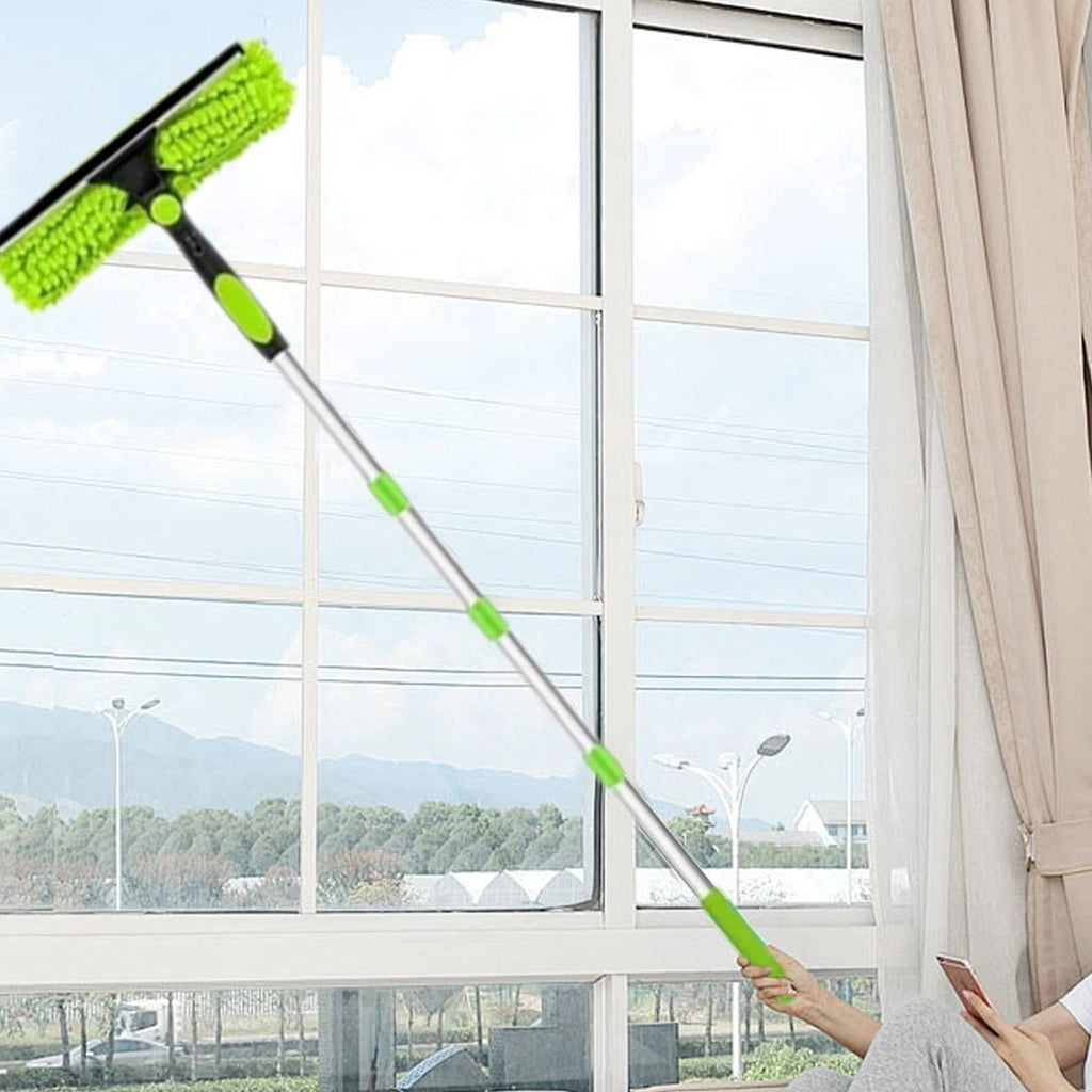 Telescopic Extendable Window Cleaner with 4.5m Reach, Glass Cleaning Squeegee Tool