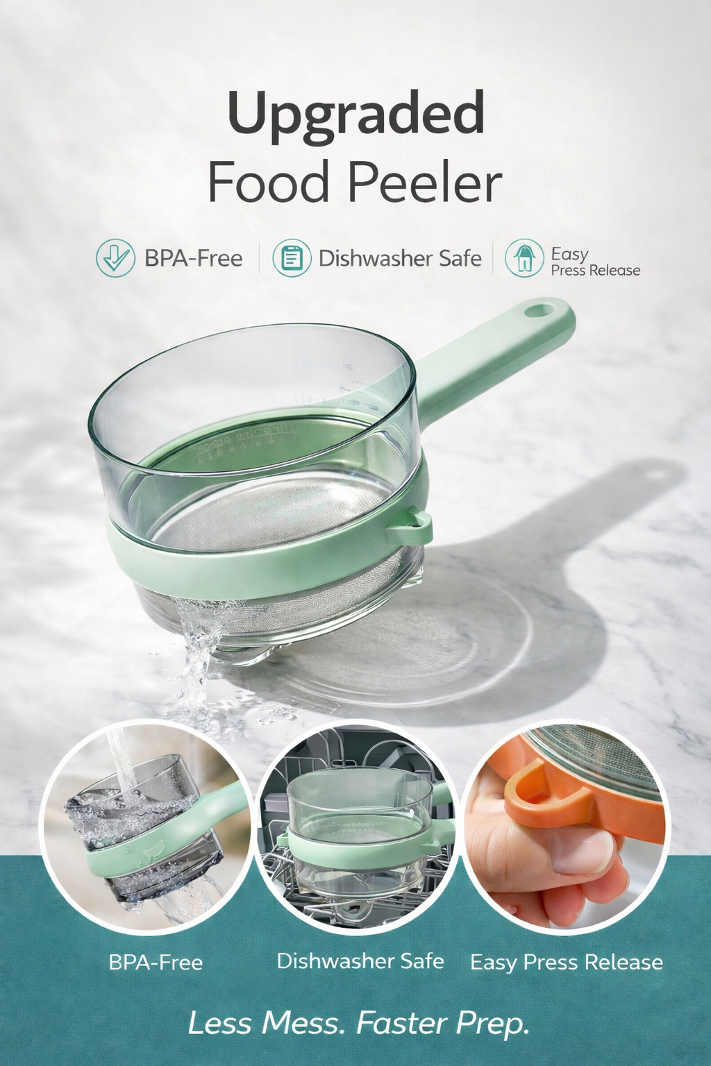 Multi-Functional Storage Peeler with Built-in Waste Bucket