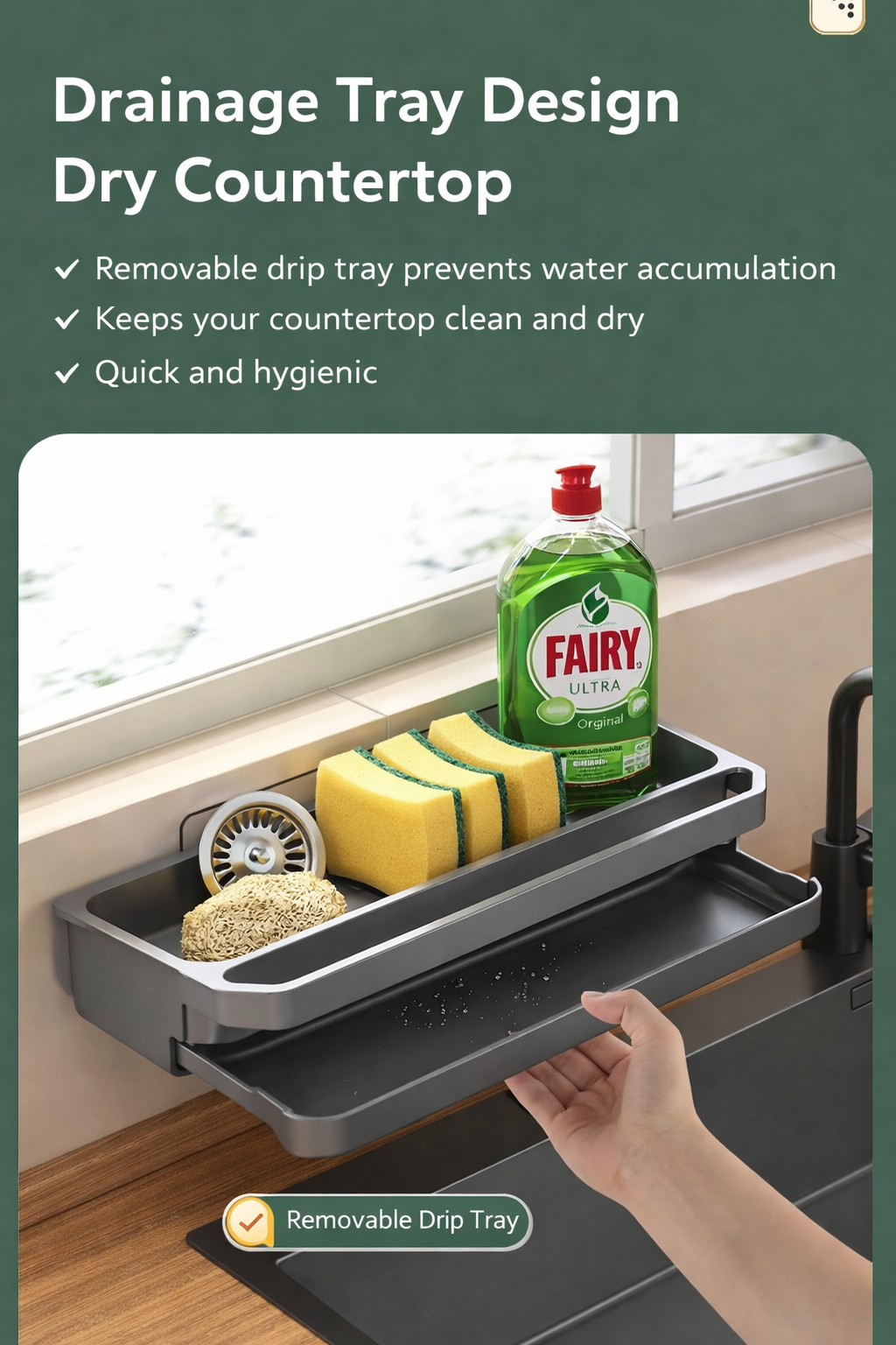 Rag Drain Rack & Kitchen Sink Storage Shelf