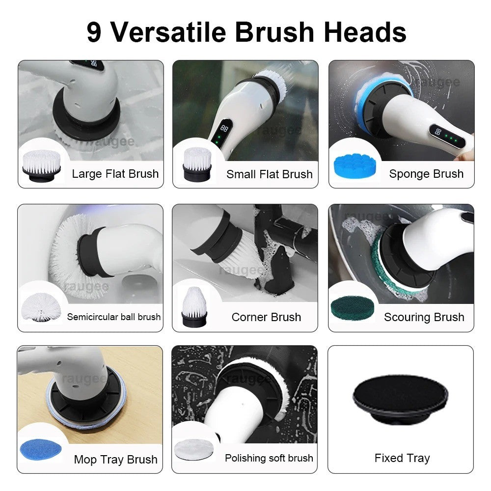 Cordless Electric Spin Scrubber Cleaning Brush for Bathroom and Kitchen Use