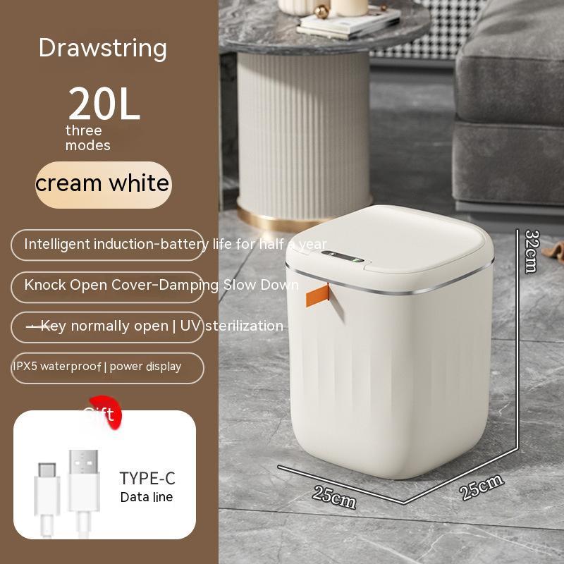 Smart Sensor Trash Can with Lid – Automatic Touchless Bin for Kitchen, Bedroom & Bathroom